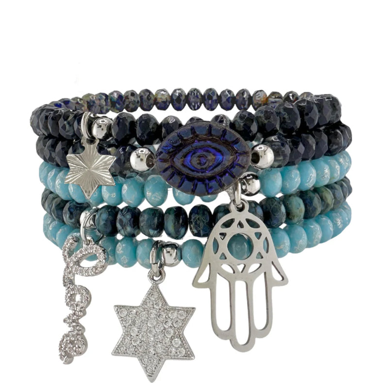 Jewish Blessings Bracelet Stack
