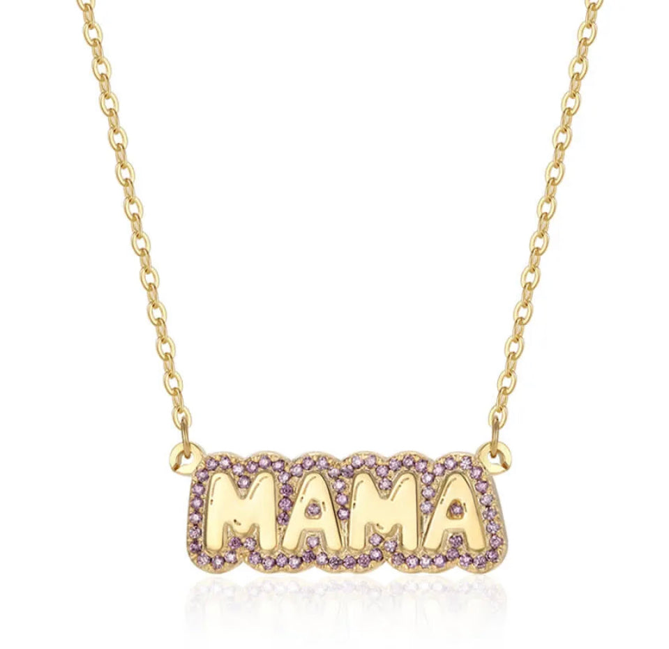 Bubble Name with Colored CZ - JewelsDen