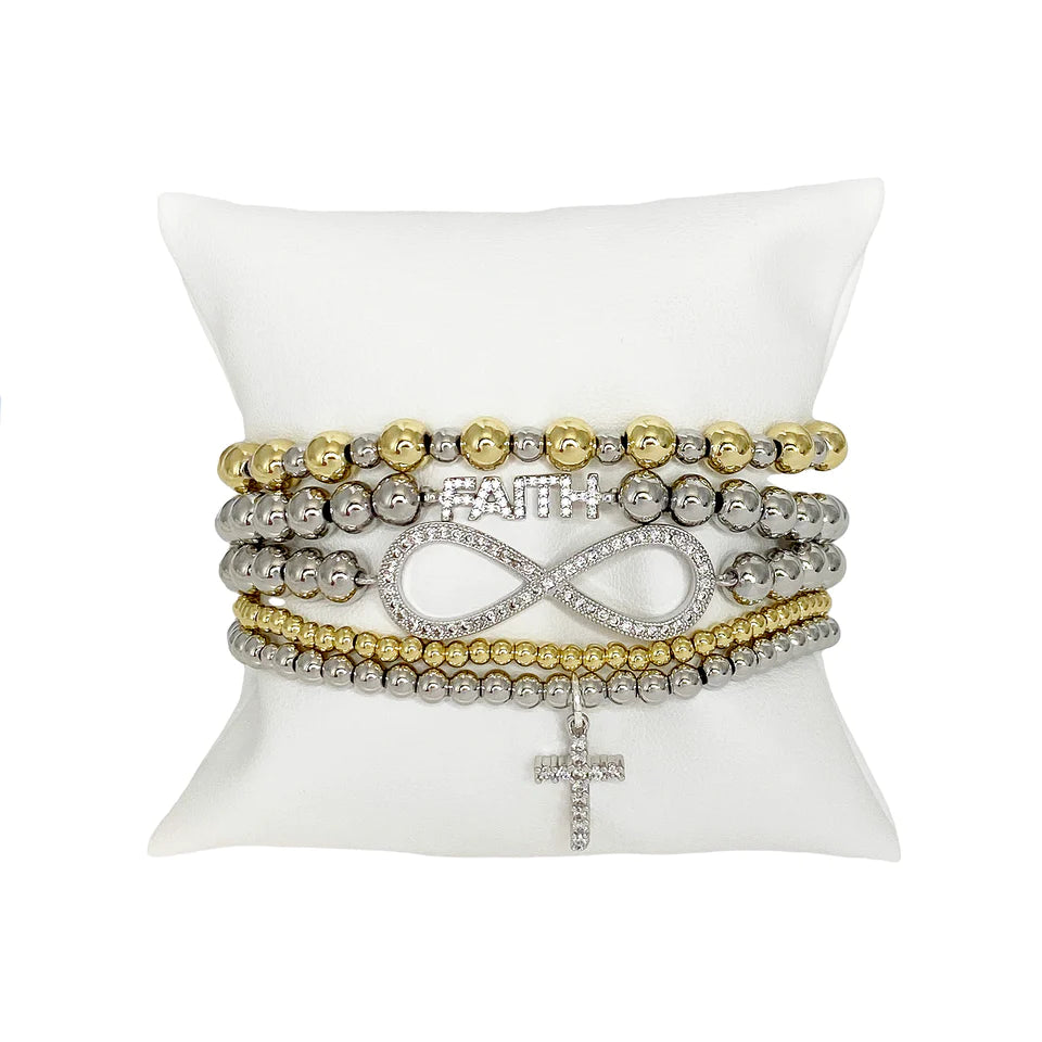 Infinity Everlasting Cross Bracelet Stack