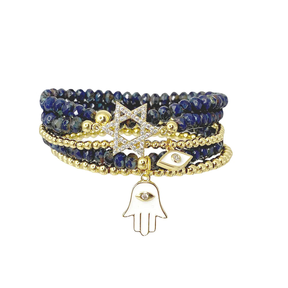 Jewish Star Stack of Bracelets