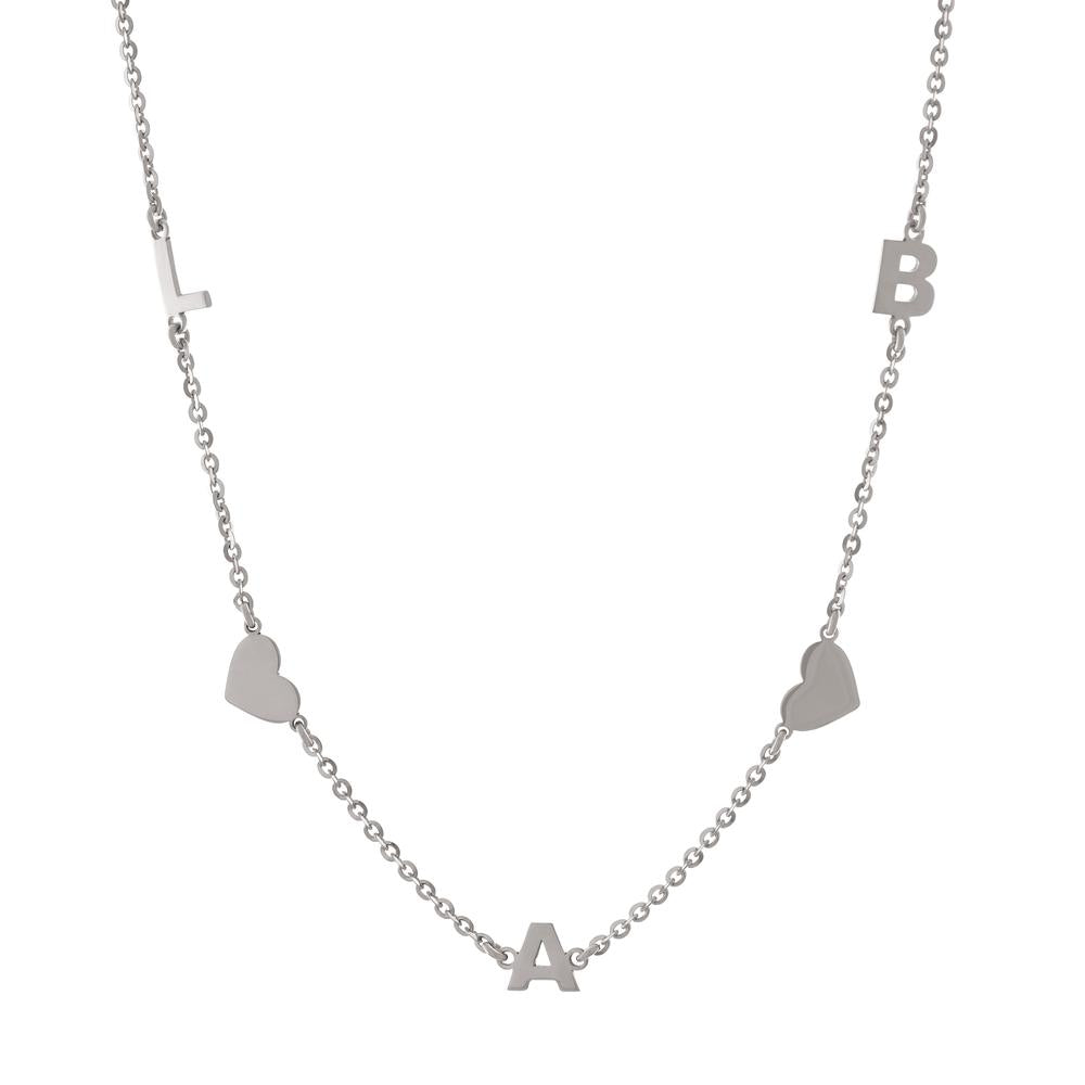 Three letters with Hearts with Gold or Platinum finish Necklace - JewelsDen