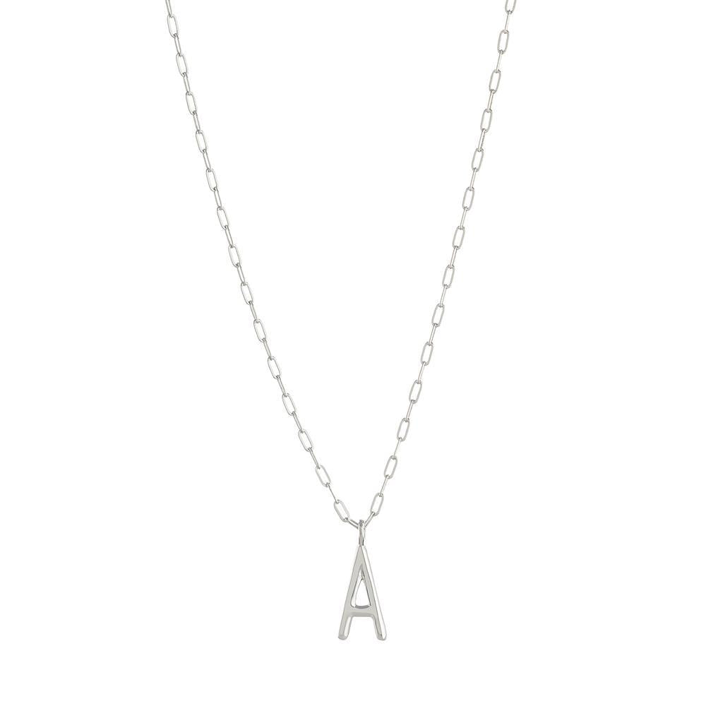 One Initial on Paperclip Chain with Gold or Platinum finish Necklace