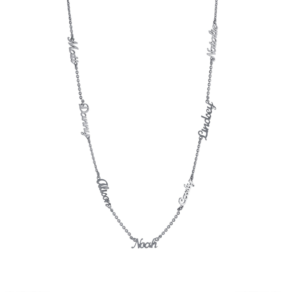 Seven Name with Cursive Letters Gold finish Necklace - JewelsDen