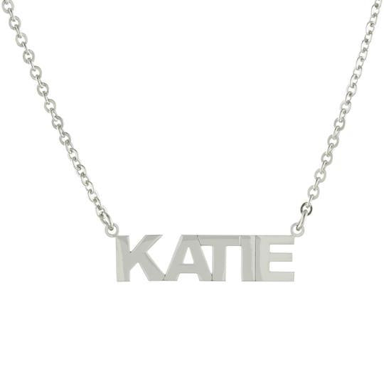 One Name All Caps with Block letters Gold or Platinum finish Necklace