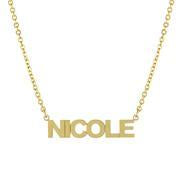 One Name All Caps with Block letters Gold or Platinum finish Necklace