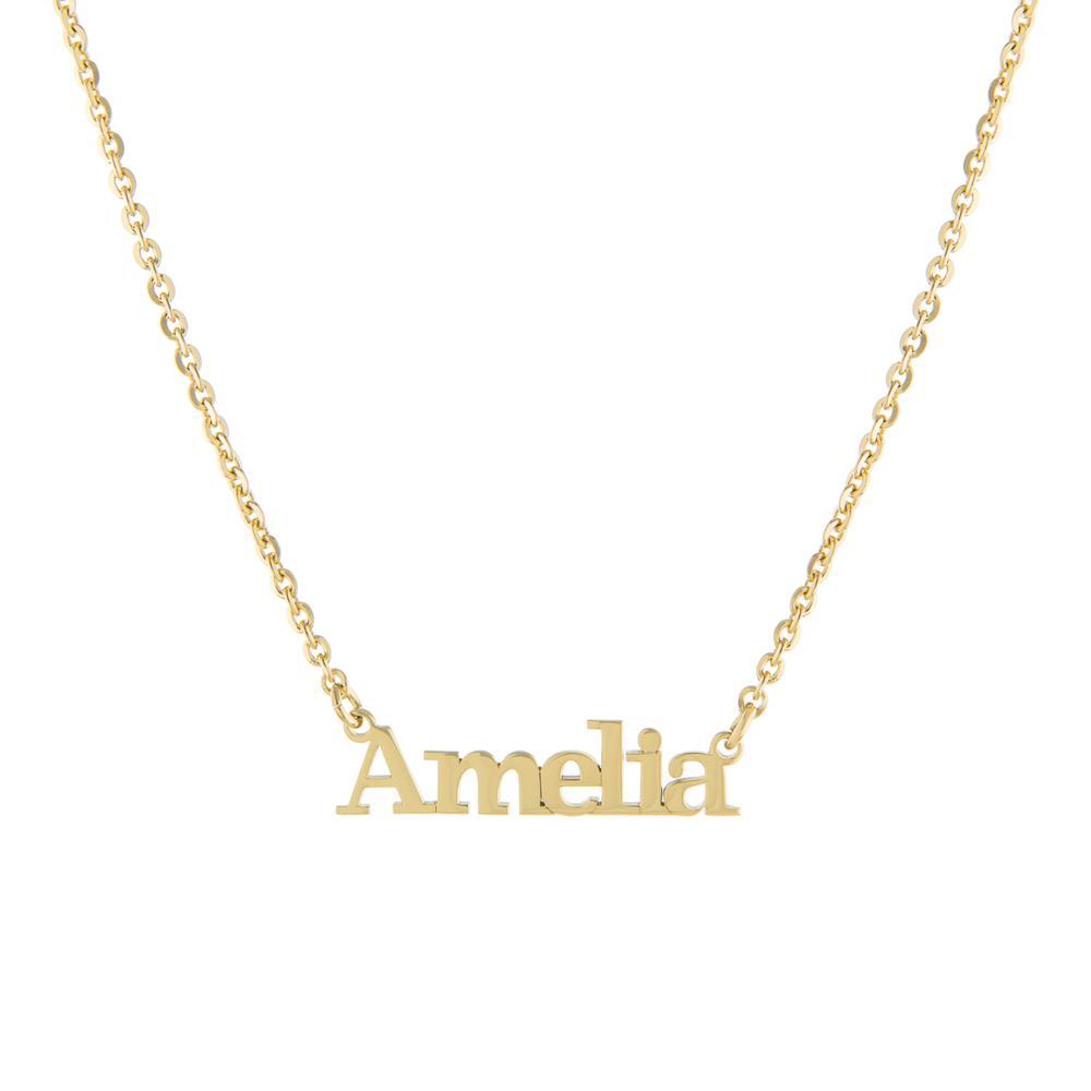 One Name Capital first with Block letters Gold or Platinum finish Necklace