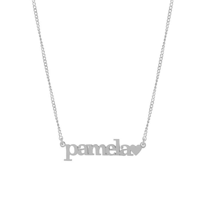One Name with Block Letters and Heart with Gold or Platinum finish Necklace