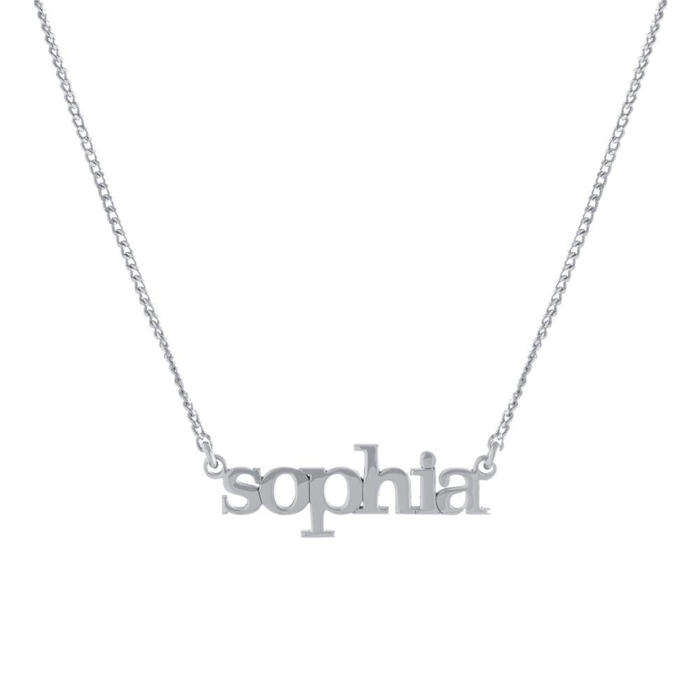 One Name with Block letters Gold or Platinum finish Necklace
