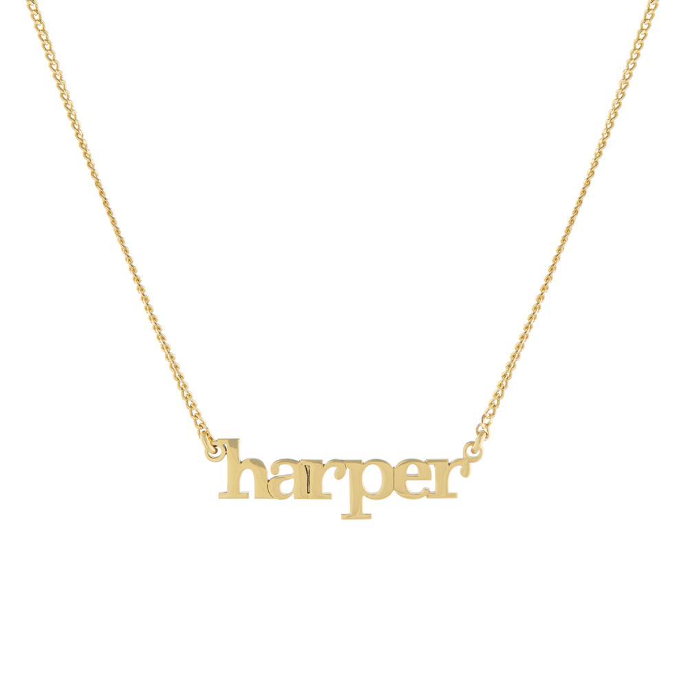 One Name with Block letters Gold or Platinum finish Necklace