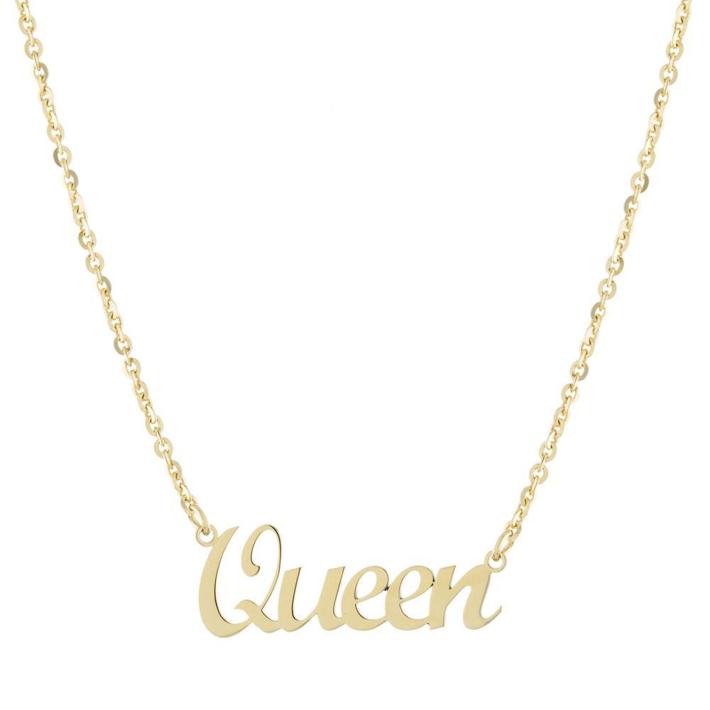 One Name with Cursive letters Gold or Platinum finish Necklace - JewelsDen