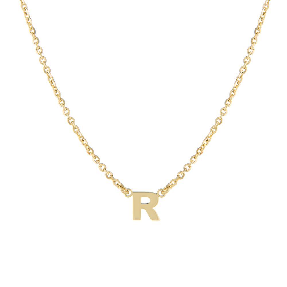 One letter in a Block Capital letter in Gold or Platinum finish Necklace