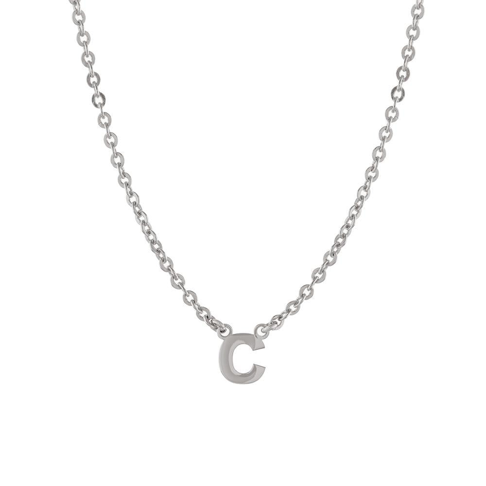 One letter in a Block Capital letter in Gold or Platinum finish Necklace