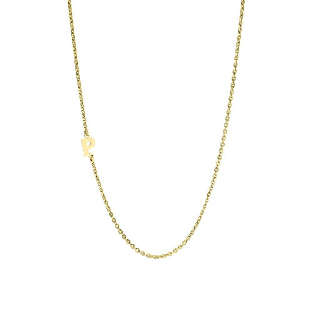 One letter Gold or Platinum finish Necklace - JewelsDen