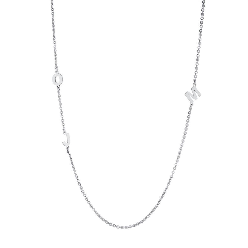 Three letters on both sides Gold or Platinum finish Necklace - JewelsDen